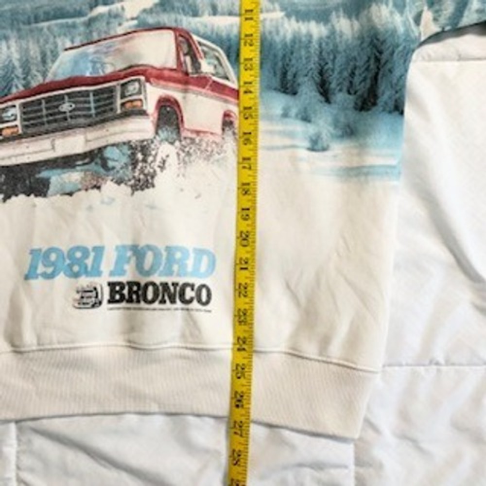 Abercrombie & Fitch 1981 Ford Bronco Graphic Sweatshirt Cream Mens Small - Picture 6 of 15